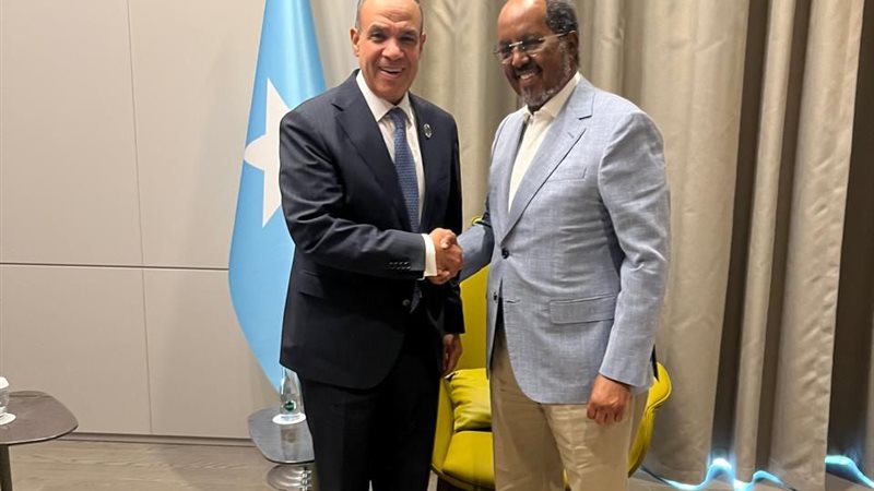 وزير الخارجية مع الرئيس الصومالي