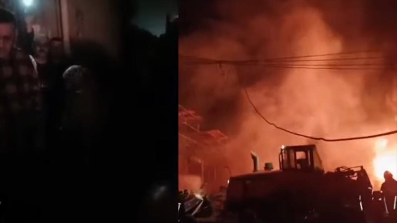 لحظة اشتعال النيران 