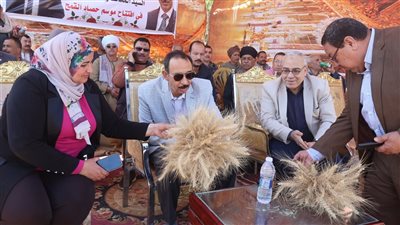محافظ سوهاج يتفقد حصاد محصول القمح بأحد الحقول ويتابع توريد الأقماح