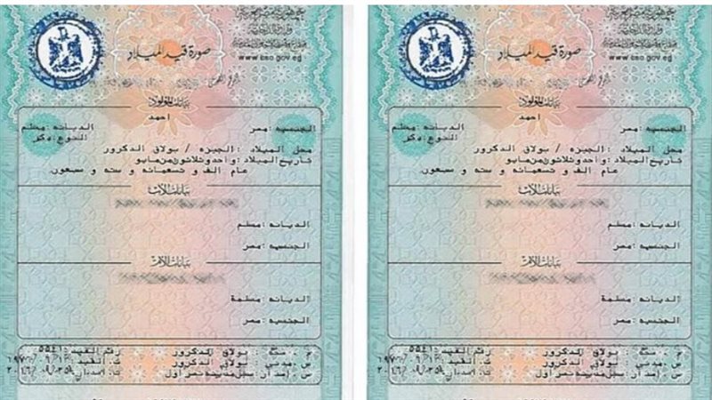 شهادة ميلاد