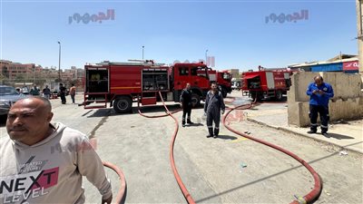 حريق يلتهم مخزن مستحضرات تجميل في حي السفارات بمدينة نصر