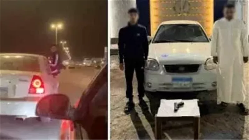 المتهمان عقب القبض عليهما