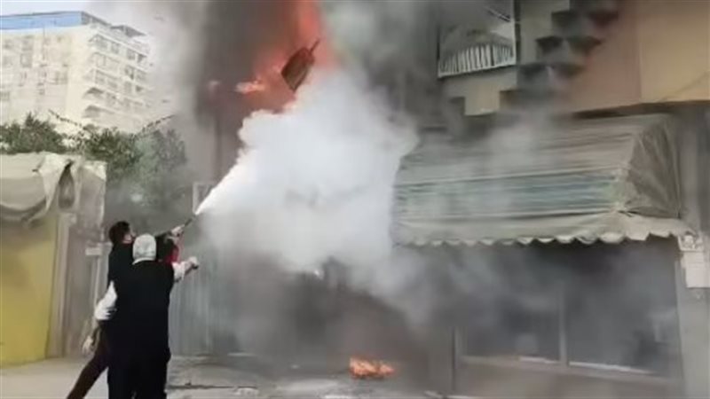 لحظة اشتعال النيران 