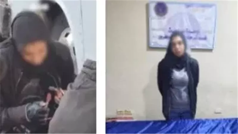المتهمة عقب القبض عليها