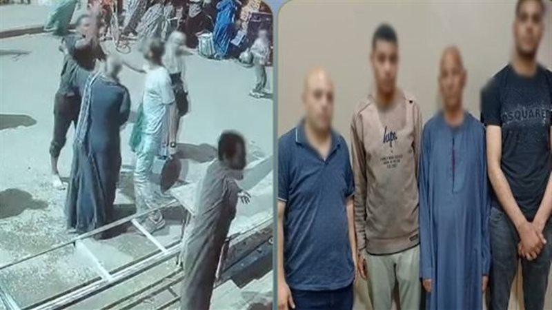 المتهمون عقب القبض عليهم 