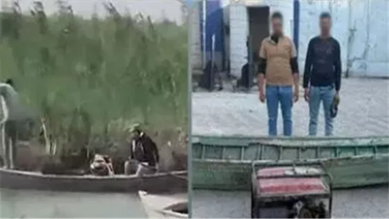 المتهمان عقب القبض عليهما