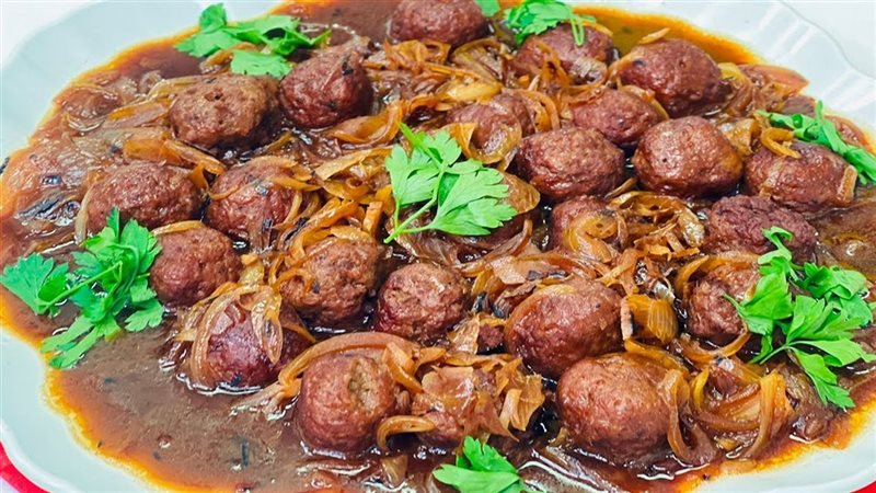 كفتة بالبصل المكرمل