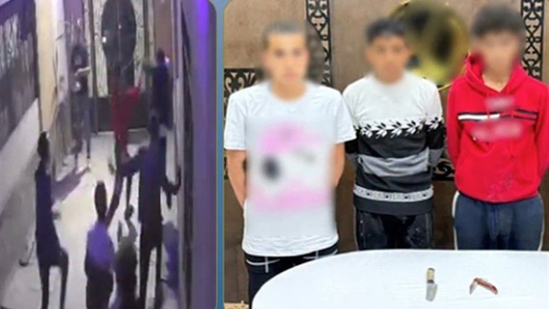 المتهمون عقب القبض عليهم