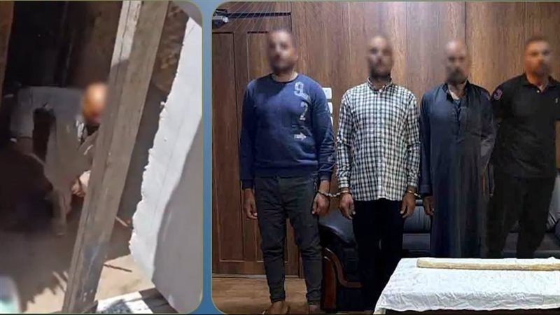 المتهمون عقب القبض عليهم