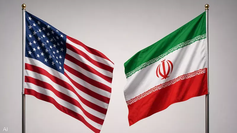 علم إيران والولايات المتحدة
