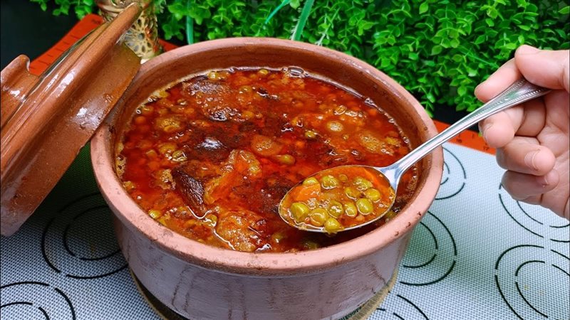طاجن البسلة باللحمة 