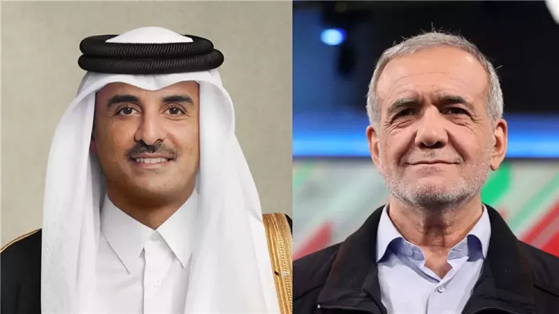 الرئيس الإيراني والأمير القطري 