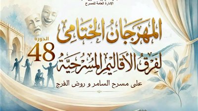  اليوم.. انطلاق منافسات مهرجان فرق الأقاليم المسرحية بمشاركة عروض من مختلف المحافظات