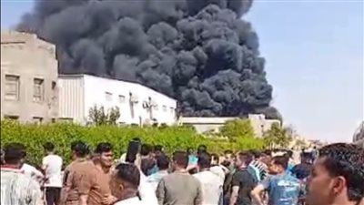 حريق هائل بمصنع ولاعات في مدينة السادات.. والدفع بسيارات الإطفاء للسيطرة «فيديو»