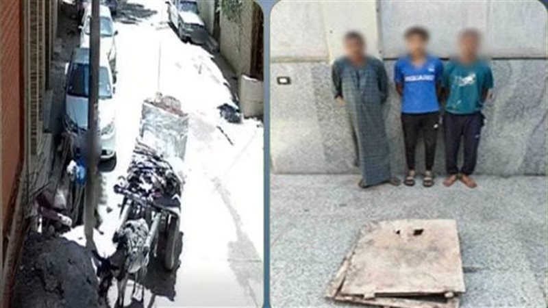 المتهمون عقب القبض عليهم 