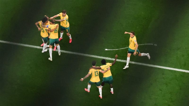احتفال منتخب أستراليا 