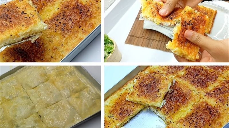 صينية الجلاش بالجبنة الرومي