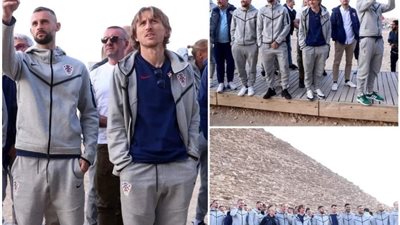 مودريتش يستعرض مهاراته رفقة منتخب بلاده تحت سفح الأهرامات ( صور)