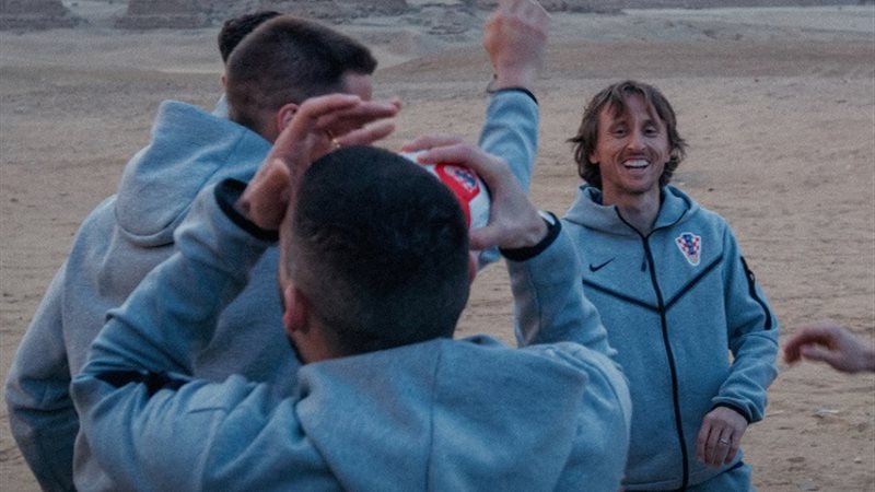لاعبو منتخب كرواتيا في الأهرامات