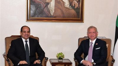 الرئيس السيسي وعاهل الأردن يؤكدان على ضرورة وقف العدوان ورفض التهجير