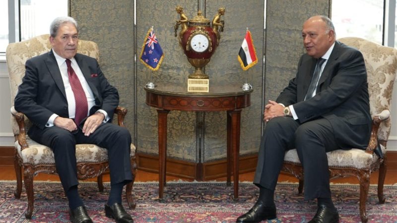 سامح شكري وزير الخارجية مع نظيره النيوزلندي