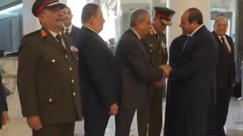 الرئيس السيسي لحظة وصوله إلى مقر حفل إفطار الأسرة المصرية