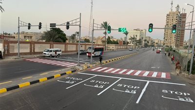 استجابةً لشكاوى المواطنين.. تركيب إشارة مرورية جديدة وتخطيط شارع مصطفى كامل أمام شارع البحرية