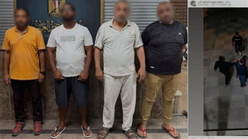 المتهمون عقب القبض عليهم