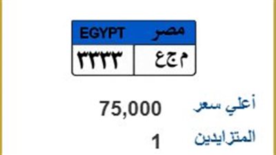 رقم مميز يشعل المزاد.. شخص واحد ينافس على لوحة بـ75 ألف 