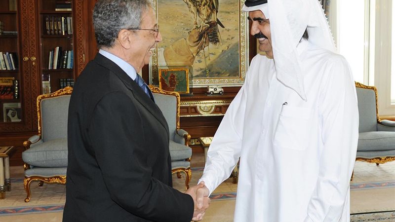 عمرو موسى ينعي الشيخ حمد بن خليفة