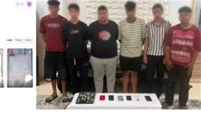 المتهمون عقب القبض عليهم