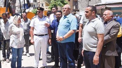 محافظ الإسكندرية يتفقد أعمال توسعة ميدان المندرة وتطوير شارع الملك حفني