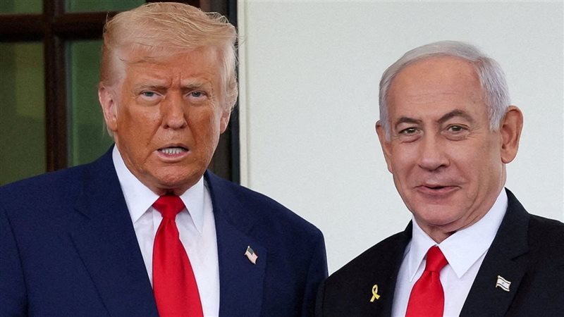 الرئيس الأمريكي ورئيس وزراء الاحتلال الإسرائيلي 
