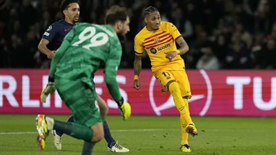 باريس سان جيرمان ضد برشلونة، رافينيا يحرز التعادل والنتيجة 2 - 2
