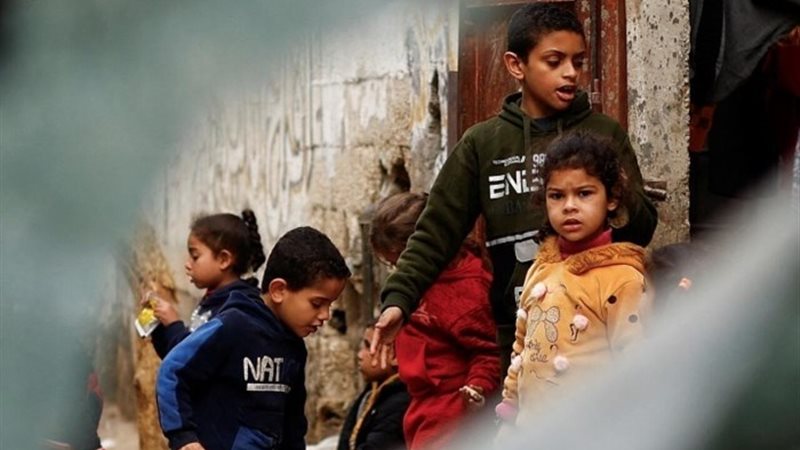 أطفال فلسطينيون في مخيمات رفح