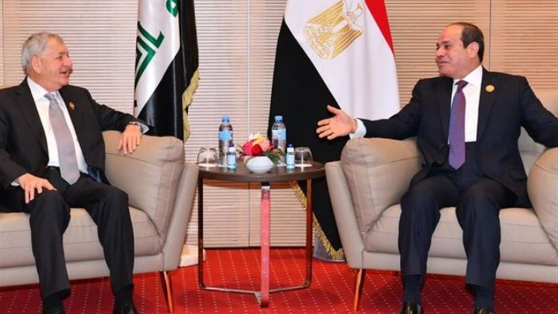 الرئيسين عبد الفتاح السيسي والرئيس العراقي عبد اللطيف رشيد