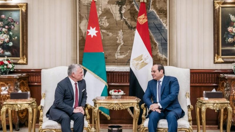 الرئيس السيسي وعاهل الأردن يؤكدان ثوابت موقفهما بالوقف الفو