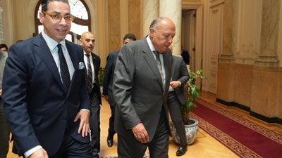 جلسة مباحثات مغلقة بين سامح شكري ونظيره القبرصي خلال زيارته للقاهرة
