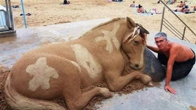 دماغ رايقة، فنان أمريكي يحول الشواطئ إلى لوحة فنية (صور)