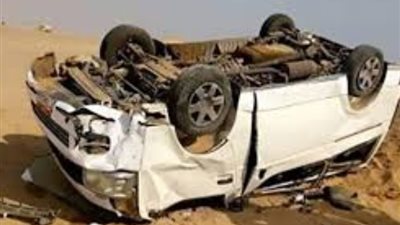 إصابة 5 أشخاص فى انقلاب ميكروباص بطريق الفيوم الصحراوي
