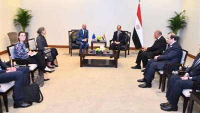 الرئيس السيسي يلتقي رئيس المجلس الأوروبي ويبحثان التطورات في قطاع غزة