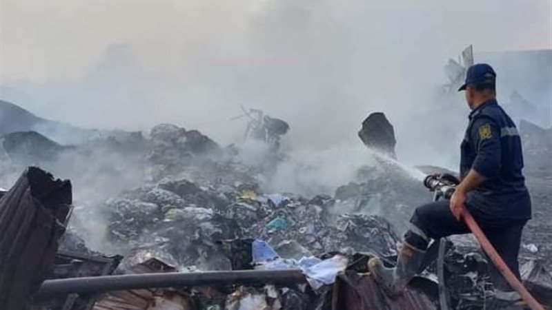 حريق منطقة الزرايب بالبراجيل